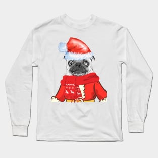 Santa Crazy Puppy Long Sleeve T-Shirt